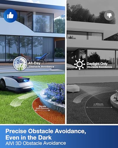 ECOVACS Goat O1000 RTK Robot Lawn Mower, Perimeter Wire Free Vision Robotic Lawnmower for 1/4 Acres Lawn, Automated Mapping, APP Control, 3D Obstacle Avoidance, Zero-Edge Cutting