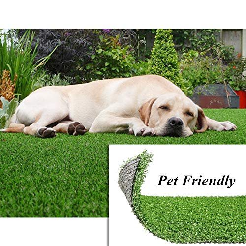 Conscience Trading Artificial Grass Turf Rug 15x20ft Fake Grass Carpet Synthetic Lawn Maintenance Free for Yard,Patio,Balcony,Pet Mat,Indoor Outdoor Decor, Green