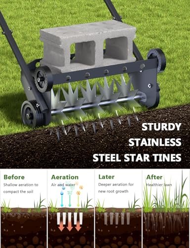 bomis Lawn Aerator, Push Spike Aerator, 18