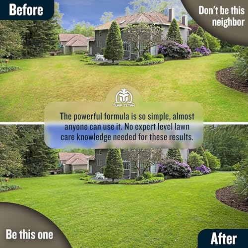 Turf Titan Thatch Buster All-Natural Lawn Aerator & Grass Dethatcher - Liquid Soil Loosener & Conditioner for Green Grass (1 Gallon), Healthy Soil in 45 Days - Enhance 1,000 Sq Ft with 4 oz