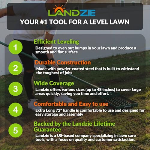 LANDZIE Lawn Leveling Rake – 36