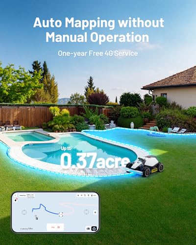 Mammotion LUBA Mini AWD 1500H Robot Lawn Mower with 4G, Reception 0.37 Acre, Max. 0.45 Acre, All-Wheel-Drive for 80% Slope, UltraSense AI Vision+RTK Auto-Mapping, Cutting Height 2.2