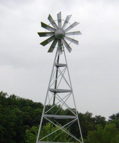 Outdoor Water Solutions AWS0012 16-Feet Galvanized 3-Legged Aeration System Windmill