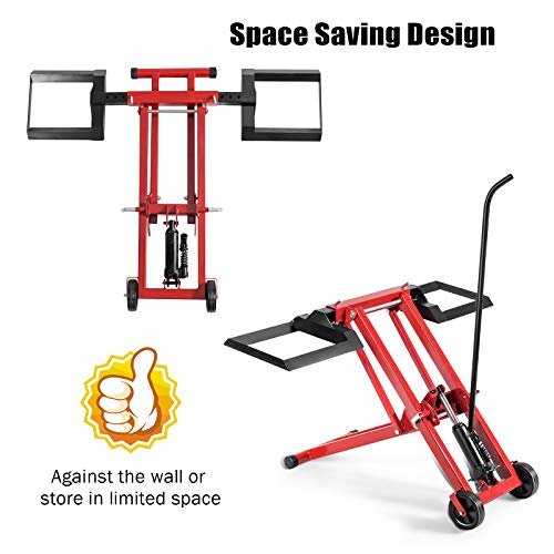 Goplus Lawn Mower Lift, 500LBS Zero Turn Mower Lift with Hydraulic Jack, Mower Lift Jack for Riding Tractors