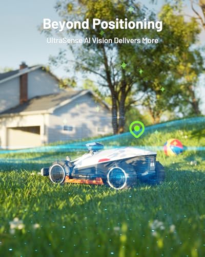 Mammotion LUBA 2 AWD 5000X Robot Lawn Mower with 4G, Reception 1.25 Acres, Max. 1.48 Acres, All-Wheel-Drive for 80% Slope, UltraSense AI Vision & RTK Automatic Edge Mapping, 1.0