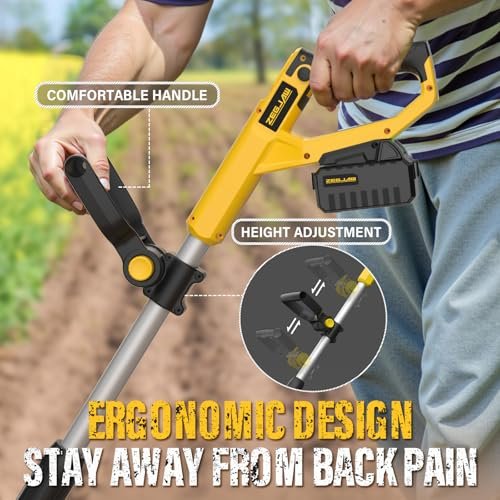 20V Cordless Electric Tiller, 9-Inch Garden Cultivator 360RPM Battery Powered Rototiller Portable Lightweight Efficient Tilling Includes 4.0Ah Battery and Charger