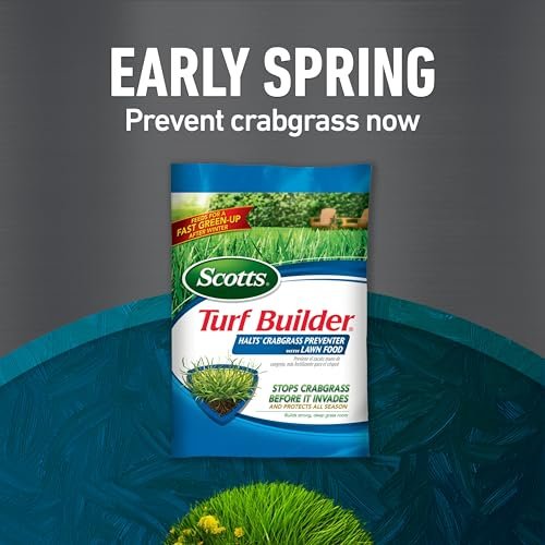 Scotts Turf Builder Bundle for Small, Northern Lawns and a Scotts Turf Builder EdgeGuard Mini Broadcast Spreader for Seamless Application