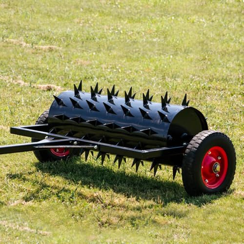 Titan Attachments 3 FT Tow-Behind Drum Spike Aerator Holds up to 25 Gal Water, 3
