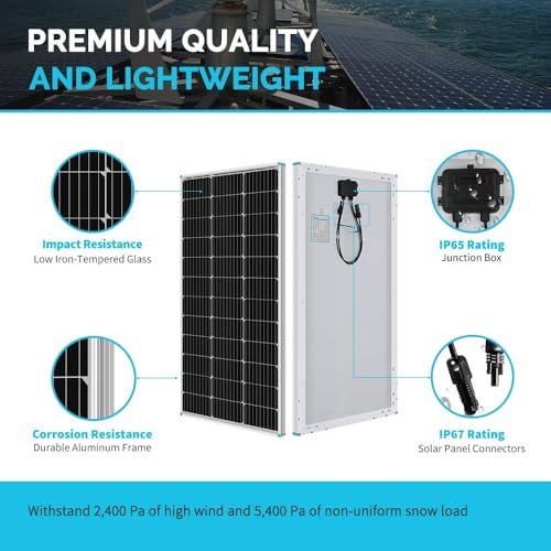 Renogy 200W 12V Solar Panel Starter Kit, 2 * 100 Watt Monocrystalline Solar Panel, MPPT 40A Charge Controller, Adaptor Kit, Tray Cables, Mounting Z Brackets for RV, Boats, Marine,Off-Grid System