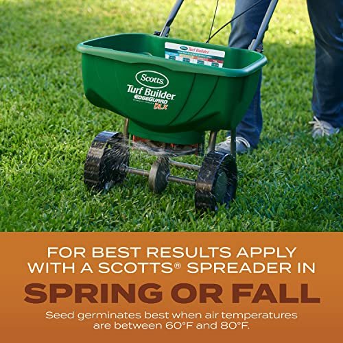 Scotts Turf Builder Grass Seed High Traffic Mix with Fertilizer and Soil Improver, Self-Repairs, 5.6 lbs.