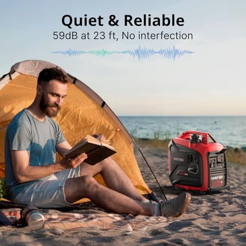 AMERISUN 2500-Watt Gas Powered Portable Inverter Generator, CO Sensor, Super Quiet for Home Backup, Emergency, Camping, EPA Compliant 2025 Version