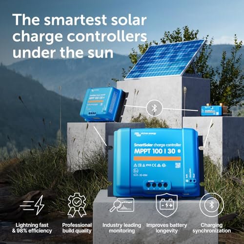 Victron Energy SmartSolar MPPT Solar Charge Controller (Bluetooth) - Charge Controllers for Solar Panels - 100V, 30 amp, 12/24-Volt