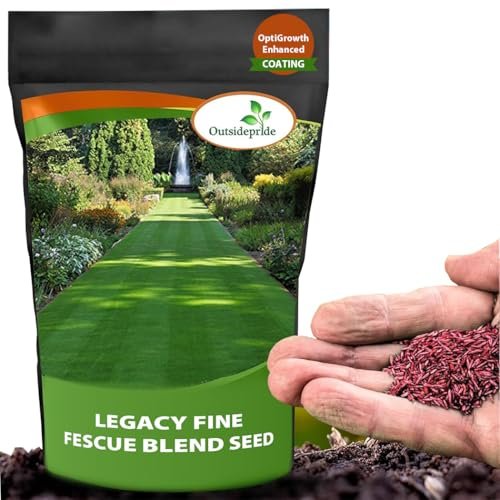 Outsidepride Legacy Fine Fescue Grass Seed Mix - 5 lbs. Shade & Sun Tolerant Blend of Hard Fescue, Chewings Fescue & Creeping Red Fescue with OptiGrowth Coating for Better Establishment