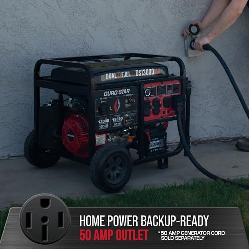 DuroStar DS13000MX 13,000-Watt 500cc Dual Fuel Portable Generator
