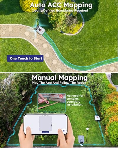 Robot Lawn Mower NO Wire - 0.9 Acre, Full Band RTK+4-Eye Vision Robotic Lawnmower, Automatic Mapping, 30 Multi-Zone Management, 3D Obstacle Avoidance, Anti-Theft, APP Control, ANTHBOT Genie3000