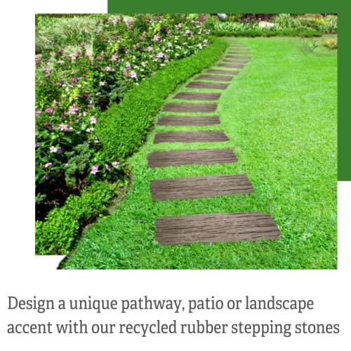 Gardener's Supply Company Recycled Rubber Walkway Railroad Tie Stepping Stone | Outdoor Garden Patio Decor & Lawn Pathway Landscaping Stepping Blocks | Eco-Friendly Garden Decor