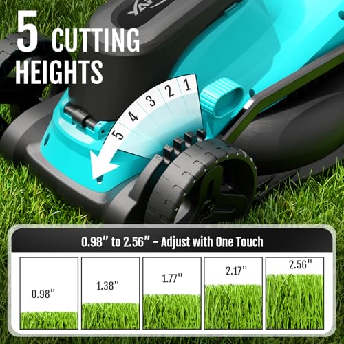 (2025 New) YARDCARE 36V Brushless Cordless Lawn Mower with 2X4.0Ah Batteries, LED Display Screen, Electric Lawnmower with 5-Position Height Adjustment, 8 Gallon Grass Bag, Charger