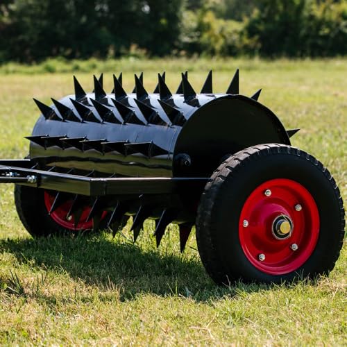 Titan Attachments 3 FT Tow-Behind Drum Spike Aerator Holds up to 25 Gal Water, 3