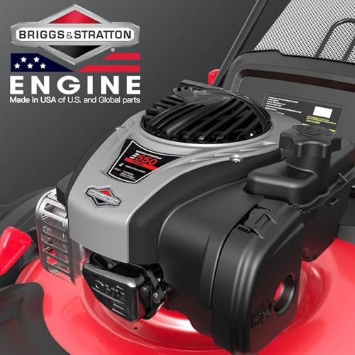 PowerSmart 21-Inch 140cc B&S Engine Self-Propelled Lawn Mower – 6-Position Adjustable Cutting Height, 3-in-1 Mulching, Side Discharge, and Rear Bagging, Easy Start