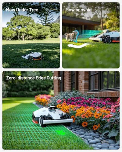 Mammotion LUBA 2 AWD 5000X Robot Lawn Mower with 4G, Reception 1.25 Acres, Max. 1.48 Acres, All-Wheel-Drive for 80% Slope, UltraSense AI Vision & RTK Automatic Edge Mapping, 1.0