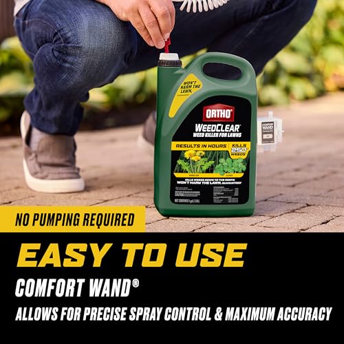 Ortho WeedClear Weed Killer for Lawns with Comfort Wand, Kills More than 250 Weeds including Dandelion and Clover, 1 gal