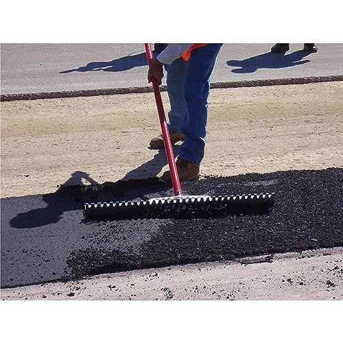 MARSHALLTOWN Magnesium Asphalt Lutes, Lute Rakes w/ T-Connector, Blunt Blade, Aluminum Handle, 32 Inch Blade Size, 72 Inch Handle Length, Made In The USA, RED700026C
