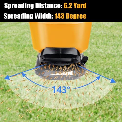 Gerttilyon Salt Spreader for Dewalt 20V 60V Li-ion Battery - Handheld Seed and Fertilizer Power Spreader. Year-Round Coverage for Grass Seeds, Rock Salt, ice melt Seasons(Tool only)