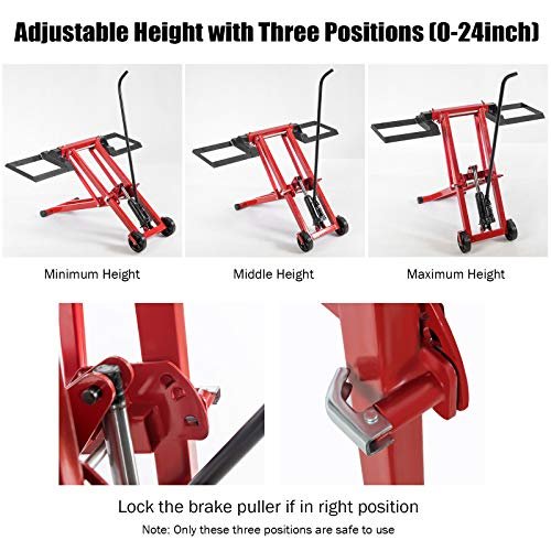 Goplus Lawn Mower Lift, 500LBS Zero Turn Mower Lift with Hydraulic Jack, Mower Lift Jack for Riding Tractors