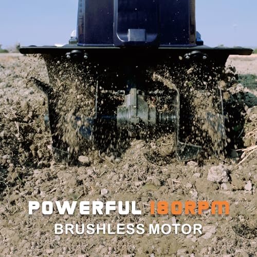 Weeconaco 40V Cordless Tiller Cultivator,16 Huge SteelTines Garden Tiller,8.6 inch Wide BatteryPowered Garden Cultivator,(2 4AH Battery andCharger Included)