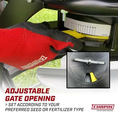 Chapin 8622B Made in The USA 2.2 Cubic feet Tow and Pull Behind Spreader with Auto-Stop Dual Impeller That Stops When Not Moving, Designed for Farm and Tough Terrain, Hitch Pins, Black