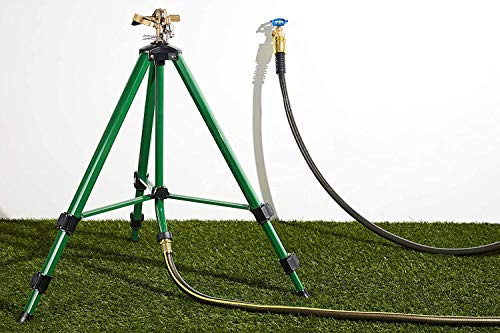 Orbit 20 Pack Heavy Duty Brass Lawn Impact Sprinkler on Tripod Base, Yard Watering - 58308D