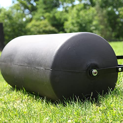 Brinly PRC-241BH-A 270 lb. Combination Push/Tow Poly Lawn Roller with Easy-Turn Tethered Plug, 18 by 24
