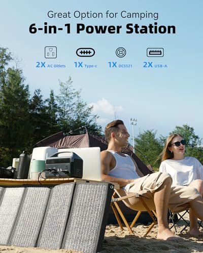 Portable Power Station 56,000mAh with Storage Bag,LiFePO4 Battery 300W(600W surge) AC Outlets Power Station,1.5Hrs Fast Charging Solar Power Bank Portable Charger for Emergency/Home/Camping Essentials
