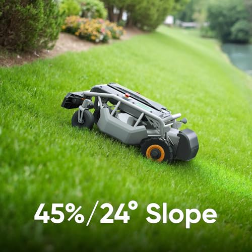 Mowrator Remote Control Lawn Mower S1 2WD 56V18Ah, Robot Lawn Mower Multi-Functions with 1.8-4.6 Inch Cutting Height 21 Inch Real Blade, Robotic Lawn Mower for 45% Slope(24°) with Mowing 1.12 Acres