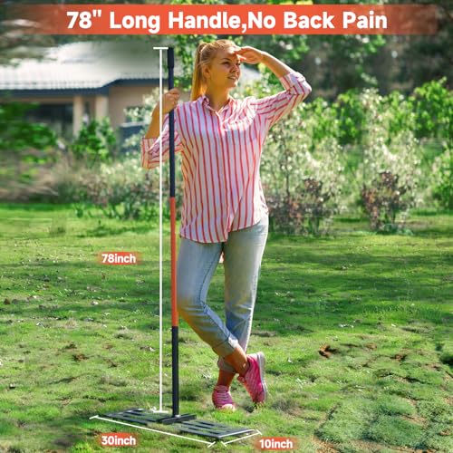 Lawn Leveling Rake-Lawn Leveling Tool-30” x 10” Ground Plate-78” Extra Long Handle for Yard Garden Lawn