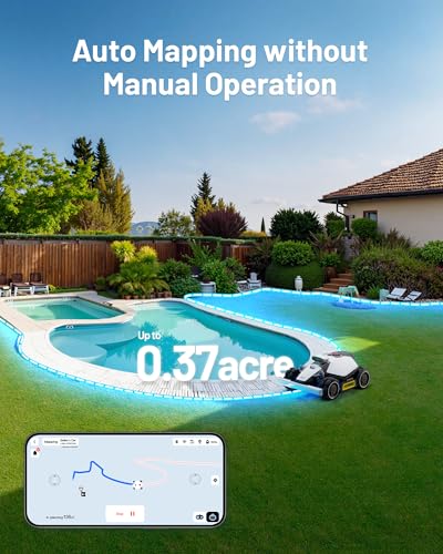 Mammotion LUBA Mini AWD 800H Robot Lawn Mower with 4G, Reception 0.2 Acre, Max. 0.25 Acre, All-Wheel-Drive for 80% Slope, UltraSense AI Vision+RTK Auto-Mapping, Cutting Height 2.2
