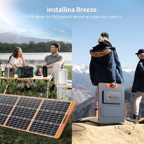 200 Watt Portable Solar Panel for Power Station Generator, 18V IP65 Waterproof 4 Kickstands Foldable Solar Panel, Solar Charger with MC4 Cable and USB Outputs for Outdoor Trip RV Camping Off Grid