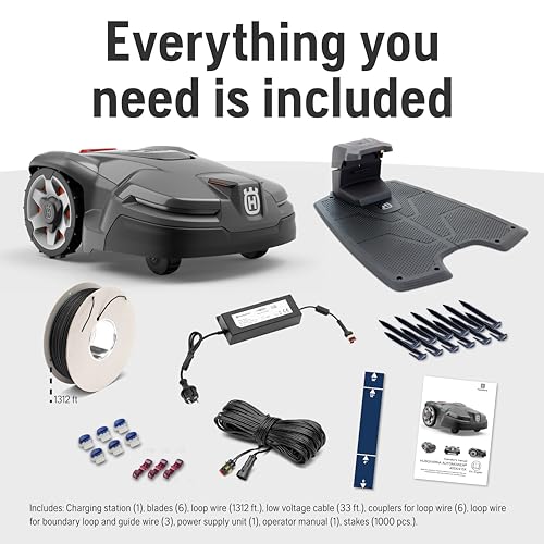Husqvarna 970471745 Automower 415X Robotic Lawn Mower with GPS Assisted Navigation, Automatic Lawn Mower with Self Installation for Small to Medium Yards (0.4 Acre)