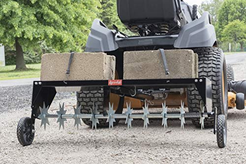 Agri-Fab 45-0544 40 inch Tow Behind Spike Aerator for Aerating Lawns; 10 Galvanized Steel Spike Disks, Universal Hitch, Black