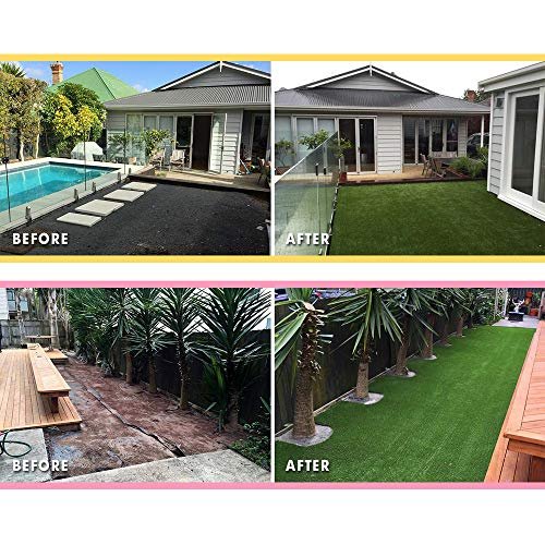Conscience Trading Artificial Grass Turf Rug 15x20ft Fake Grass Carpet Synthetic Lawn Maintenance Free for Yard,Patio,Balcony,Pet Mat,Indoor Outdoor Decor, Green