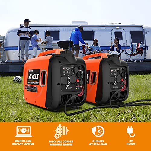 AIVOLT Inverter Generator 4300W Gas Powered Portable Super Quiet Outdoor Generator RV Ready for Camping Tools and Home Use, EPA Compliant