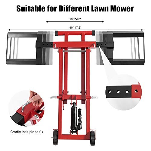 Goplus Lawn Mower Lift, 500LBS Zero Turn Mower Lift with Hydraulic Jack, Mower Lift Jack for Riding Tractors