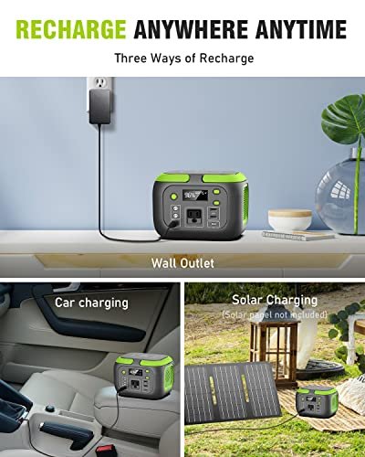 200W Portable Power Station, SinKeu 42000mAh Solar Generator With 110V AC Outlet, DC, USB C, USB QC3.0, Backup Battery Pack Power Supply for Camping Essential Road Trip Home Outdoor Emergency