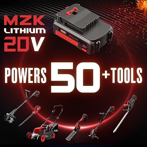 MZK 20V Cordless Tiller Cultivator with 24 Steel Tines,7.8-inch Wide Battery Powered Garden Cultivator, Mini Tiller for Gardening(2 * 2AH Battery and Charger Included)