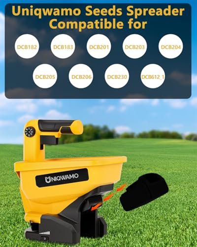 Uniqwamo Handheld Power Spreader Compatible for Dewalt 20V/60V Li-ion Battery, Available Year-Round, Grass Seeds, Rock Salt (Battery not Included)