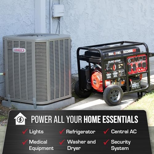 DuroStar DS13000MX 13,000-Watt 500cc Dual Fuel Portable Generator