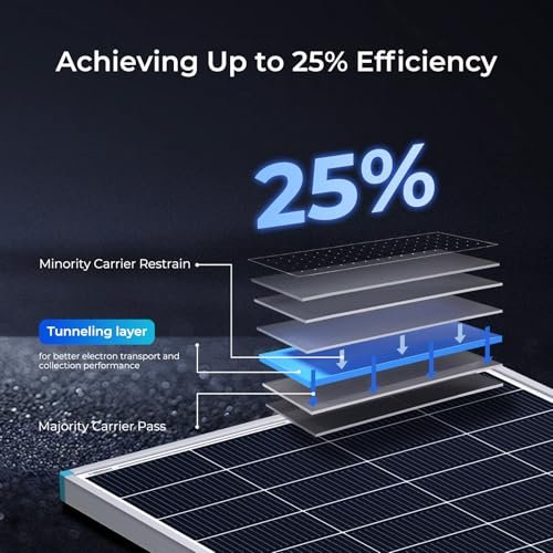 Renogy 16BB N-Type 200 Watt 24V Solar Panel, 24 Volt 200W Solar Panel 25% High-Efficiency, PV Module Power Charger for RV Marine Cabin Roof Home Farm Battery and Other Off-Grid Applications