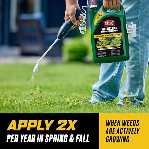 Ortho WeedClear Weed Killer for Lawns with Comfort Wand, Kills More than 250 Weeds including Dandelion and Clover, 1 gal