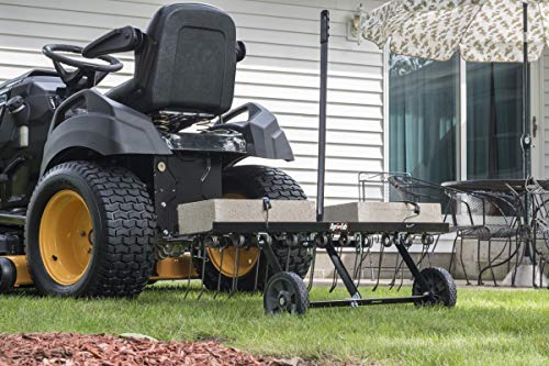 Brinly SAT2-40BH-P Tow Behind Spike Aerator with Transport Wheels, 40