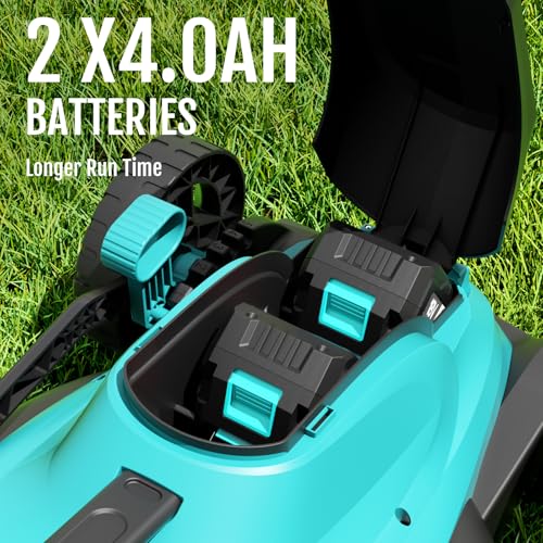(2025 New) YARDCARE 36V Brushless Cordless Lawn Mower with 2X4.0Ah Batteries, LED Display Screen, Electric Lawnmower with 5-Position Height Adjustment, 8 Gallon Grass Bag, Charger